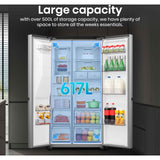 Hisense PureFlat Infinite RS818N4TIE American Fridge Freezer Stainless Steel 3